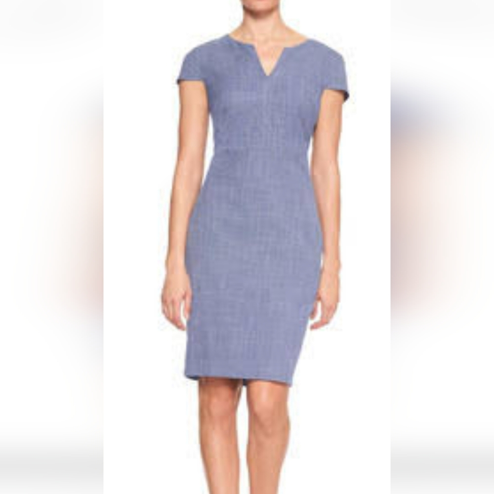 Banana Republic blue sheath bodycon midi office dress XS